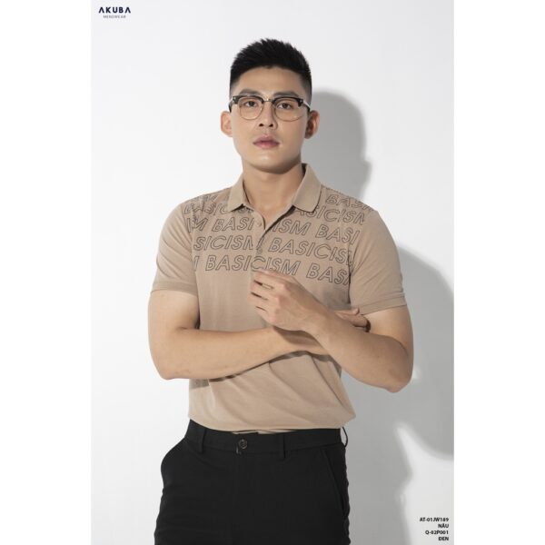 Áo thun polo nam AKUBA form slimfit ôm nhẹ, tôn dáng, chất liệu cotton, áo mềm nhẹ, thấm hút tốt 01JW189 - Hình ảnh 3