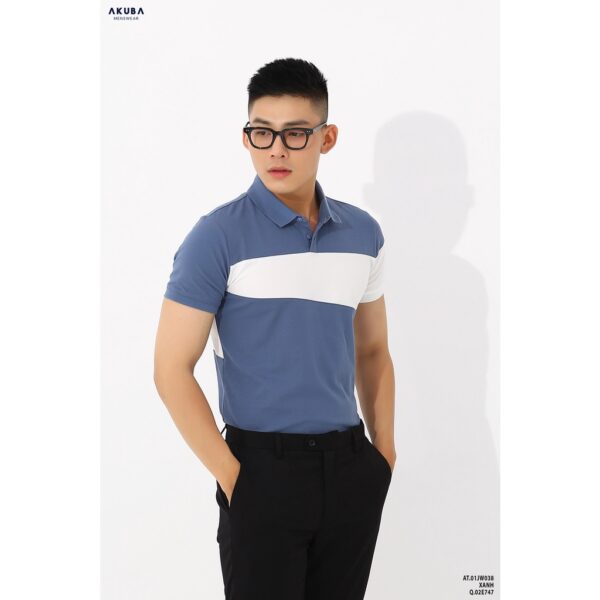 Áo thun Polo nam AKUBA form slimfit, tay ngắn, kiểu dáng sang trọng, chất liệu cotton thoáng mát 01JW038 - Hình ảnh 3