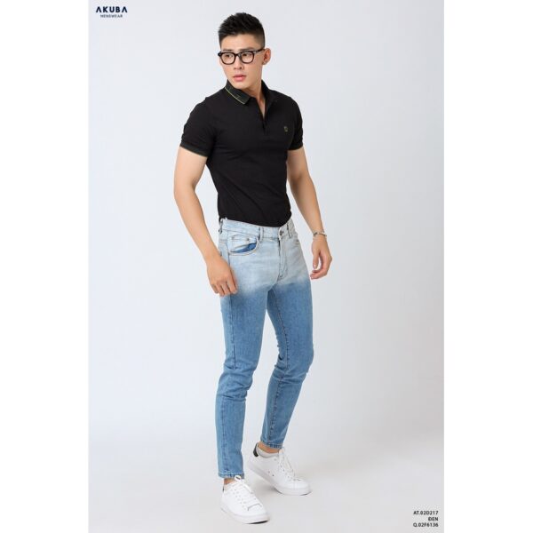 Áo thun Polo nam Akuba in chữ cổ bẻ form slimfit | 02D217 - Hình ảnh 3