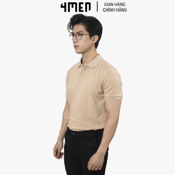 Áo thun polo nam có cổ basic cá sấu 4MEN PO066 ngắn tay, vải cá sấu thoáng mát, mềm chống nhăn - Hình ảnh 4