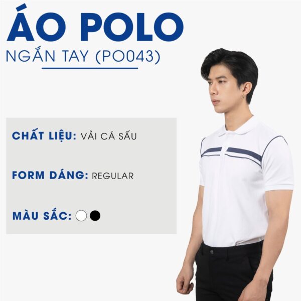 Áo thun polo nam đẹp 4MEN PO043 có cổ trụ bẻ vải cá sấu cotton phối màu kẻ ngang, viền nách mới lạ, trẻ trung - Hình ảnh 2