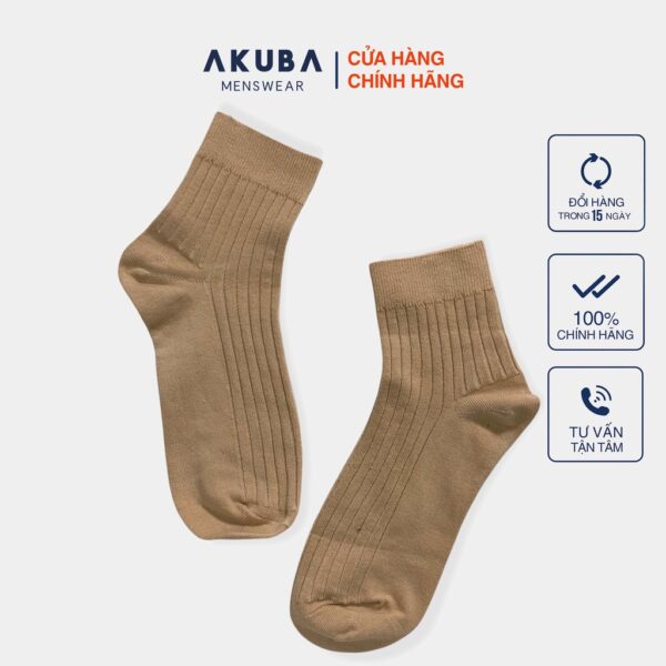 [Mã FATRENDW3 giảm đến 30k đơn 99k] Vớ cao cổ gân dệt logo Akuba cotton kháng khuẩn mềm mại 01U0072 - Hình ảnh 4