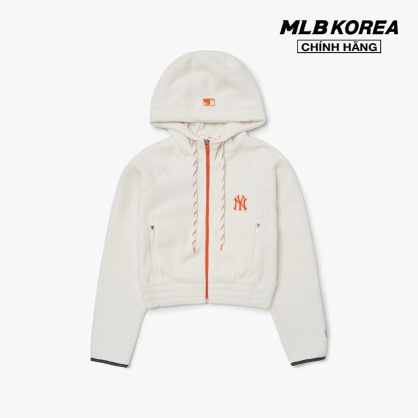 MLB - Áo hoodie nữ tay dài phối mũ Athleisure Polar Fleece 3FTRA0326-50IVS - Hình ảnh 2