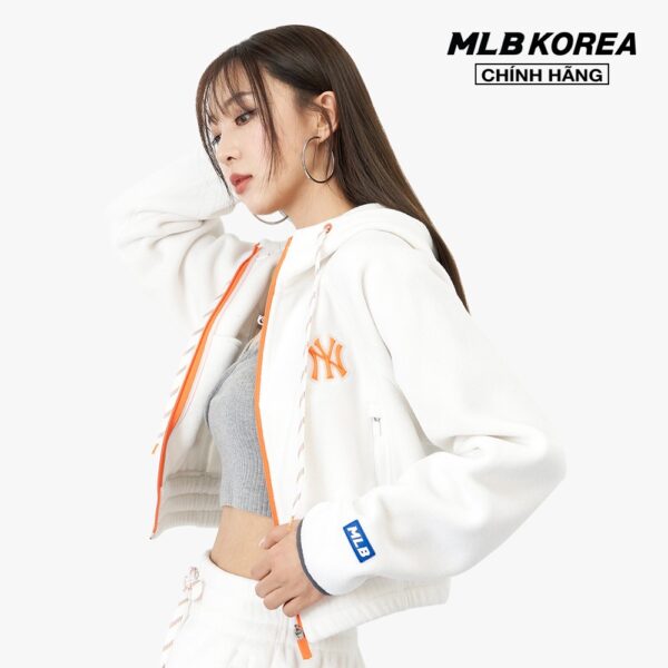 MLB - Áo hoodie nữ tay dài phối mũ Athleisure Polar Fleece 3FTRA0326-50IVS - Hình ảnh 4