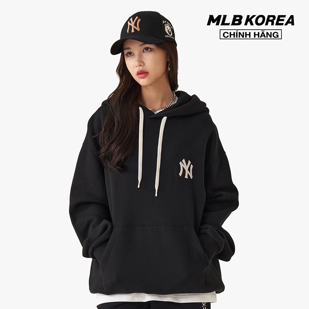 MLB – Áo hoodie phối mũ Mega Bear Back Brushed 3AHDE5116-50BKS