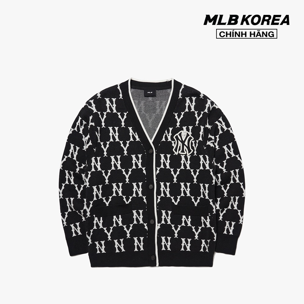 MLB – Áo khoác cardigan phom suông cổ V Monogram 3AKCM0121-50BKS