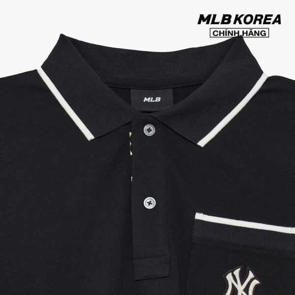 MLB - Áo polo nam tay ngắn Partial Monogram Collar 3LPQM0333-50BKS - Ảnh 3
