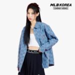 MLB – Áo sơ mi denim unisex tay dài Classic Monogram Jacquard 3ADRM0131-50INS