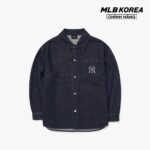 MLB – Áo sơ mi tay dài phom suông Illusion Mega Logo Denim 3ADRU0124-50NYD