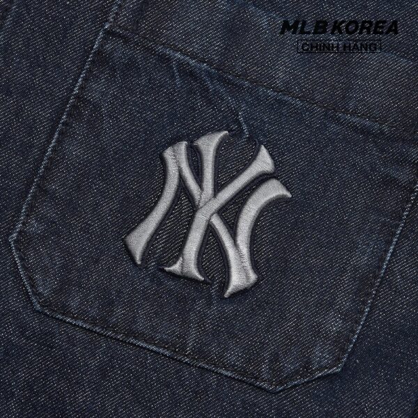 MLB - Áo sơ mi tay dài phom suông Illusion Mega Logo Denim 3ADRU0124-50NYD - Hình ảnh 6