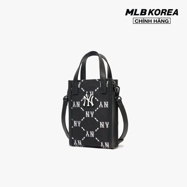 MLB - Túi đeo chéo phom chữ nhật Monogram Diamond Jacquard 3ACRH012N-50BKS - Hình ảnh 2