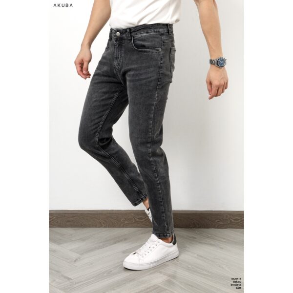 Quần jean Akuba form slimfit ống ôm vừa có túi bảng lớn 01H0158 - Hình ảnh 3