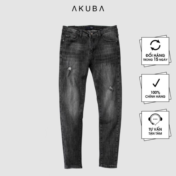 Quần jean Akuba thời thượng form slimfit ống ôm 02F6155 - Hình ảnh 2