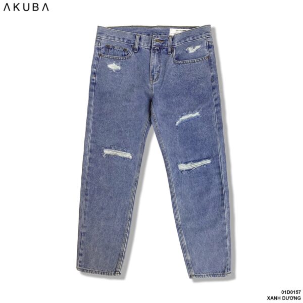 Quần jean dài nam AKUBA chất liệu Denim, ống slim cá tính | 01D0157 - Hình ảnh 3