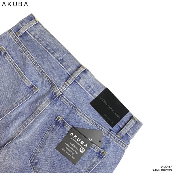 Quần jean dài nam AKUBA chất liệu Denim, ống slim cá tính | 01D0157 - Hình ảnh 4