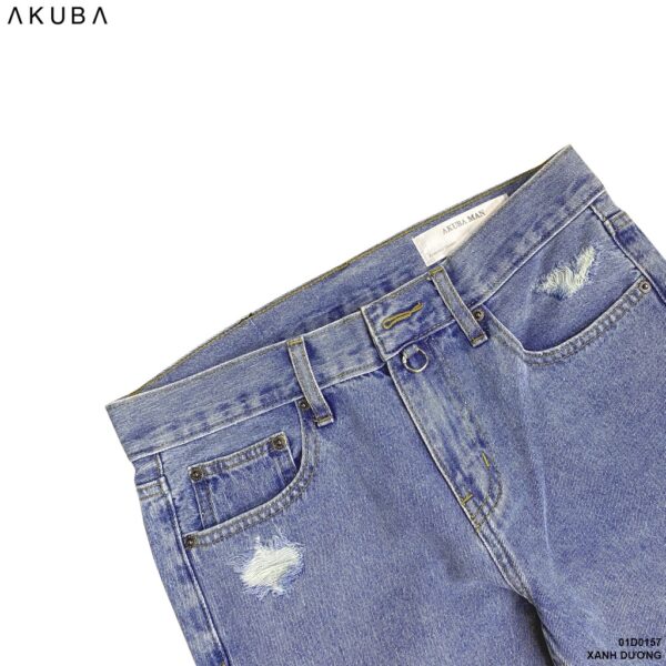 Quần jean dài nam AKUBA chất liệu Denim, ống slim cá tính | 01D0157 - Hình ảnh 5
