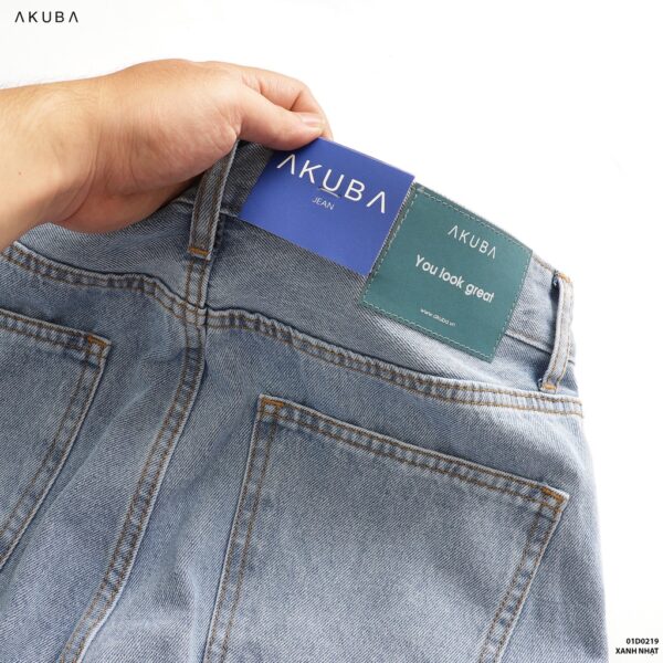 Quần jeans nam dài AKUBA form reugular, dáng quần rộng, quần baggy ống đứng chất cao cấp | 01U0572 - Hình ảnh 7