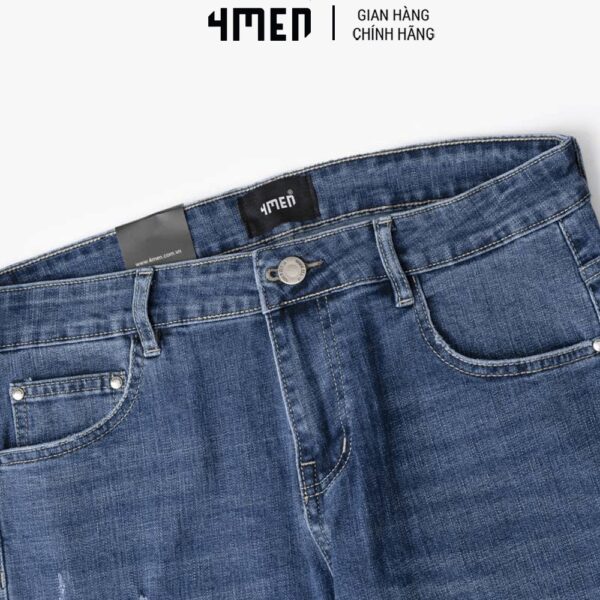 Quần Jeans Nam Slimfit Ripped 4MEN QJ055 form ôm vừa vặn, trẻ trung, co giãn tốt - Hình ảnh 4