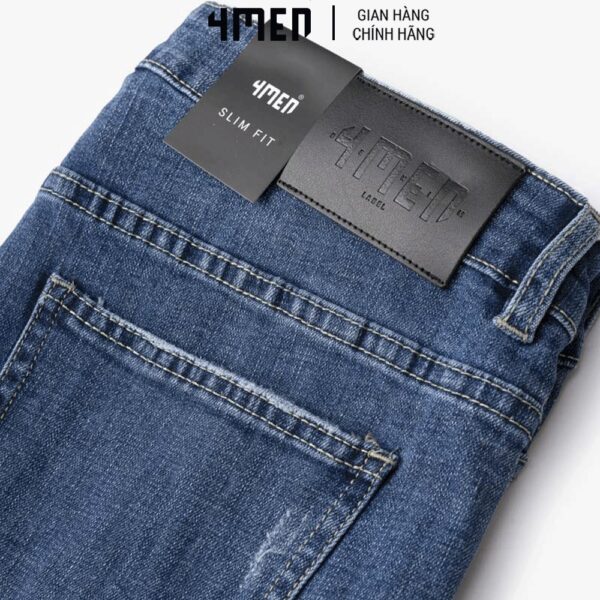 Quần Jeans Nam Slimfit Ripped 4MEN QJ055 form ôm vừa vặn, trẻ trung, co giãn tốt - Hình ảnh 5