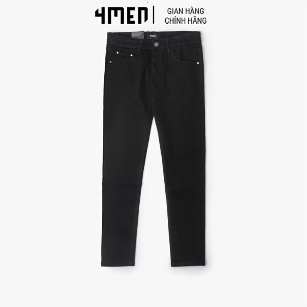 Quần jeans nam slimfit trơn basic 4MEN QJ062 vải denim mềm mại, co giãn thoải mái, phong cách trẻ trung, hiện đại