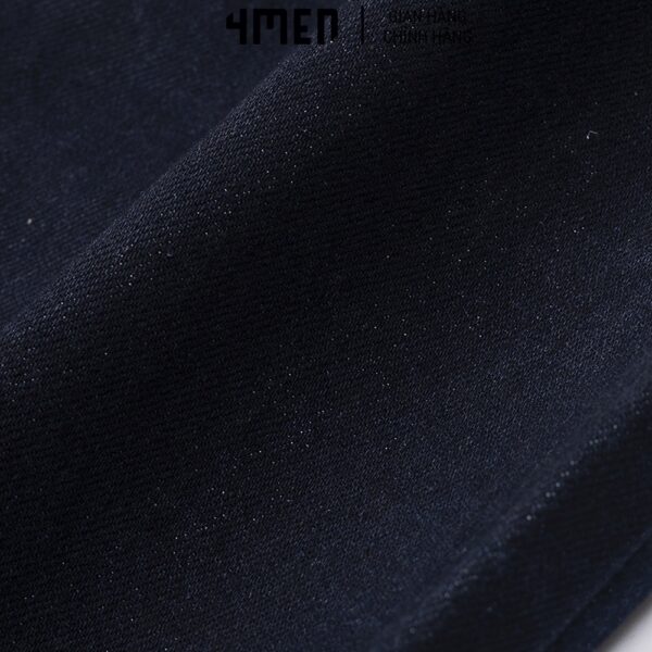 Quần jeans nam xanh đen trơn basic 4MEN QJ063 vải denim đẹp, co giãn, form Slimfit tôn dáng, trẻ trung - Hình ảnh 6