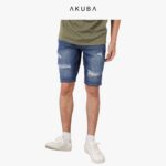 Quần Short Jean Nam Rách Thời Trang AKUBA Form Skinny | 01D19134