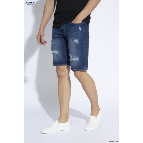 Quần Short Jean Nam Rách Thời Trang AKUBA Form Skinny | 01D19134 - Hình ảnh 3
