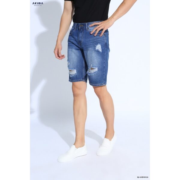 Quần Short Jean Nam Rách Thời Trang Cao Cấp AKUBA Form Skinny | 01D19133 - Hình ảnh 2