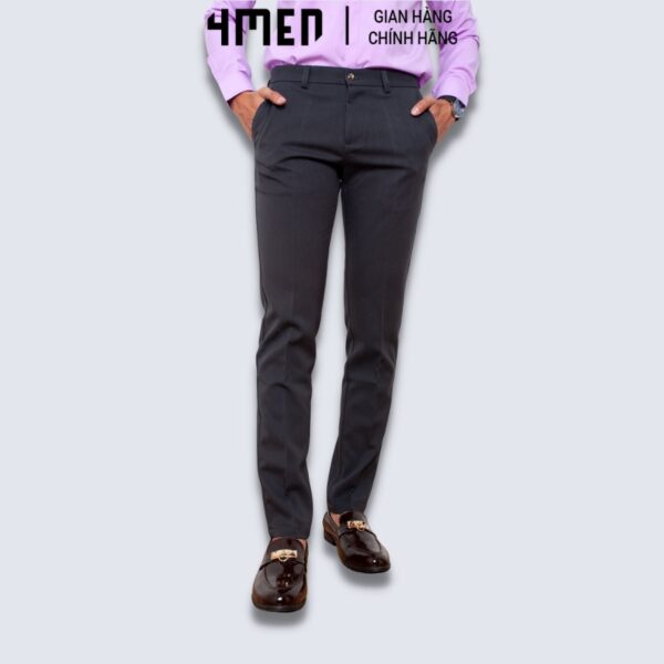 Quần Tây Nam 4MEN QT140 Form Slim-Cropped, Vải Âu mềm mịn, tôn dáng co giãn thoải mái, phong cách trẻ trung, thanh lịch - Hình ảnh 2