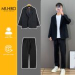 Set Blazer Nam Form Xuông Rộng Mrhero Kèm Quần Âu Nam phong cách Hàn Quốc SET2 M.RO