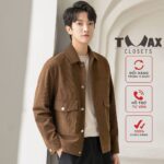 Áo khoác nhung tăm JACKET, áo khoác TMAX CLOSETS jacket hai lớp thời trang ,cá tính TM-22035