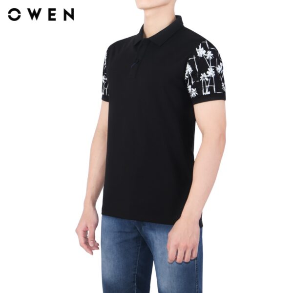 Áo polo ngắn tay Nam Owen Cotton Bodyfit màu Đen - APV23717 - Ảnh 2