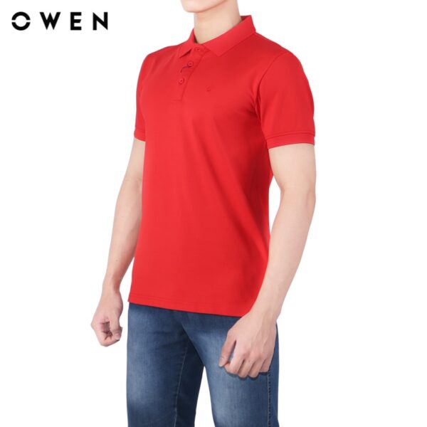 Áo polo Owen Cotton bodyfit màu đỏ - APV210009 - Ảnh 2