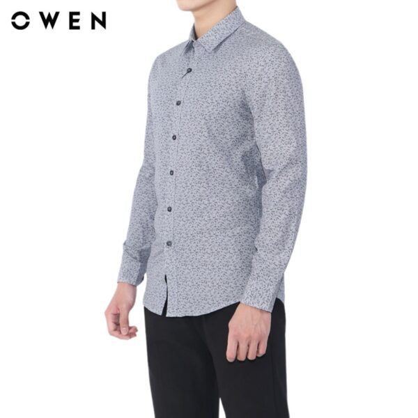 Áo sơ mi dài tay nam Owen Bamboo Slim Fit Xám hoạ tiết - AS20871D - Hình ảnh 2