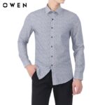 Áo sơ mi dài tay nam Owen Bamboo Slim Fit Xám hoạ tiết – AS20871D