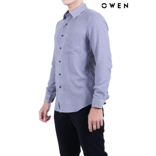 Áo sơ mi dài tay OWEN Bamboo Slimfit có túi màu xanh navy - AS22247DT - Hình ảnh 2