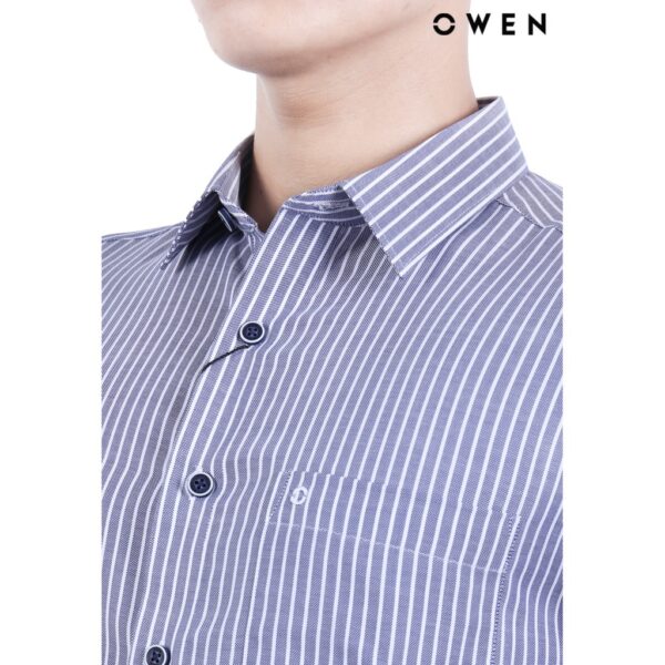 Áo sơ mi dài tay OWEN Bamboo Slimfit có túi màu xanh navy - AS22247DT - Hình ảnh 4