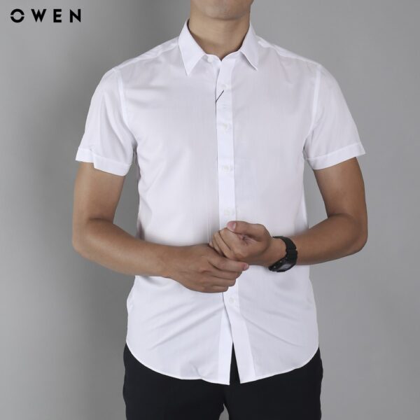 Áo sơmi nam ngắn tay Owen Nano Slimfit màu trắng - AS90782N1