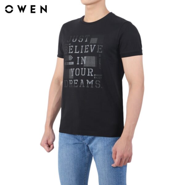 Áo Tshirt ngắn tay Nam Owen Cotton Slim Fit Đen - TSN23657 - Hình ảnh 2