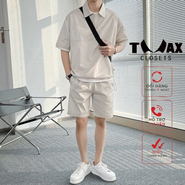 Bộ quần short, áo cộc tay, rút dây gấu TMAXCLOSETS - set bộ mùa hè, chất vải đũi THÁI thoáng mát, rông rãi TM-SET1028