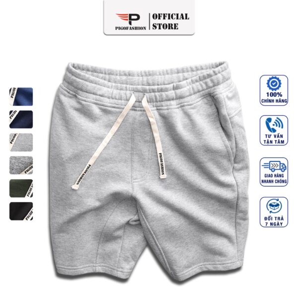 [Mã BMLT35] Quần short thể thao chất nỉ thun da cá SPMQSN01 chống nhăn, co giãn tốt, thoáng mát - PigoFashion - Hình ảnh 3