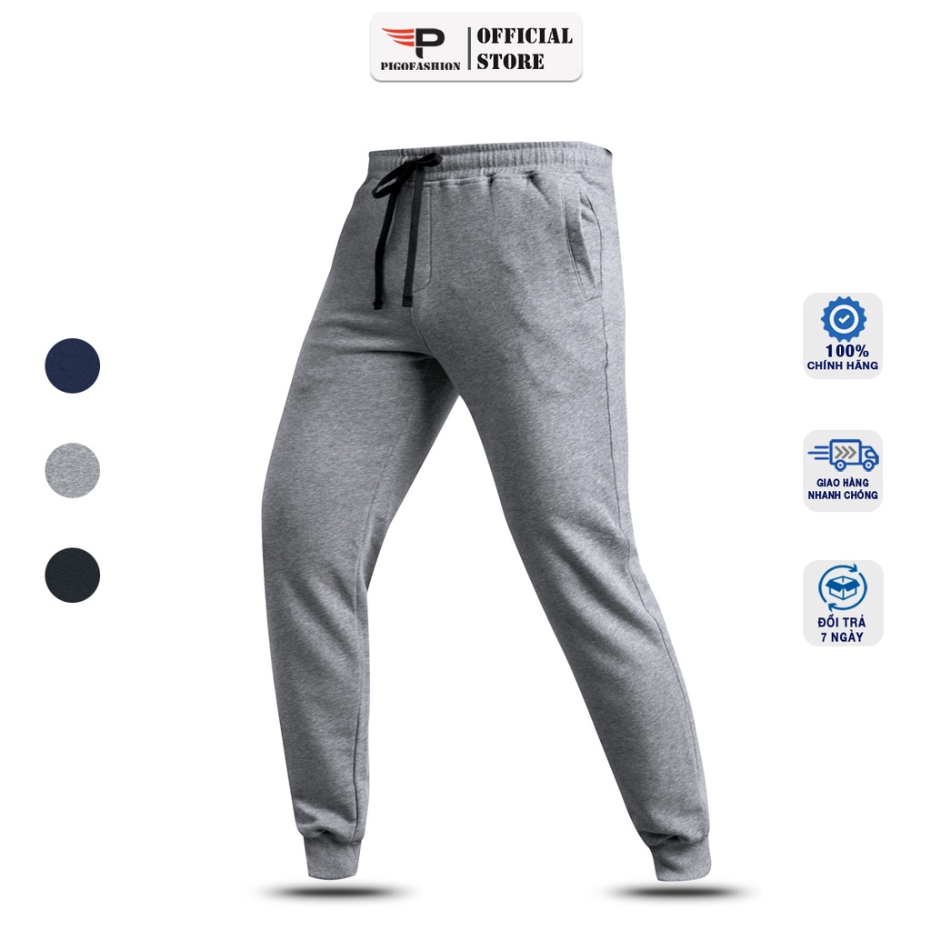 [Mã BMLT35] Quần thể thao nam jogger thun nỉ có bo chun cao cấp chính hãng SPMJGN01 Pigofashion (3 màu chọn)