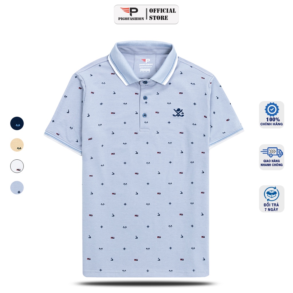 [Mã BMLTA50 giảm đến 50K đơn 99K] Áo thun cổ bẻ polo nam hoạ tiết chính hãng PIGOFASHION SPMAHT31