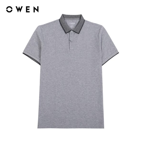 OWEN - Áo polo ngắn tay Bodyfit Ghi - APV221015