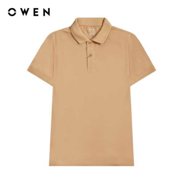 OWEN - Áo polo ngắn tay Bodyfit Nâu - APV231385