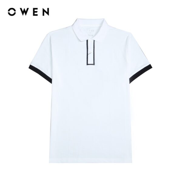 OWEN - Áo polo ngắn tay Bodyfit Trắng - APV231359