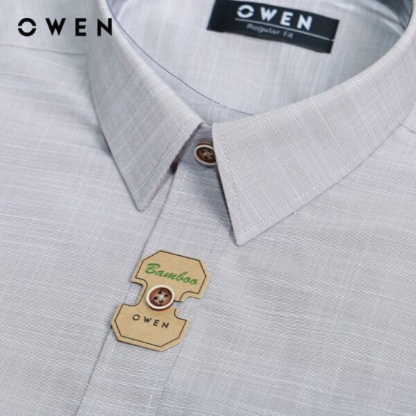 OWEN - Áo sơ mi dài tay Regular Fit màu Be Bamboo - AR230012DT - Hình ảnh 2