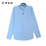 OWEN – Áo sơ mi dài tay Regular Fit màu Xanh Nano – AR230018DT