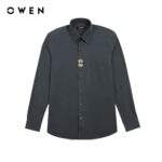 OWEN – Áo sơ mi dài tay Regular Fit màu Xanh rêu Bamboo – AR221060DT