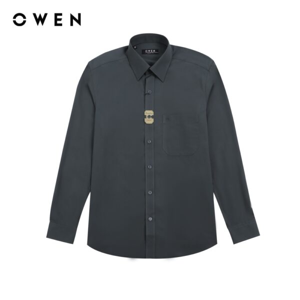 OWEN - Áo sơ mi dài tay Regular Fit màu Xanh rêu Bamboo - AR221060DT